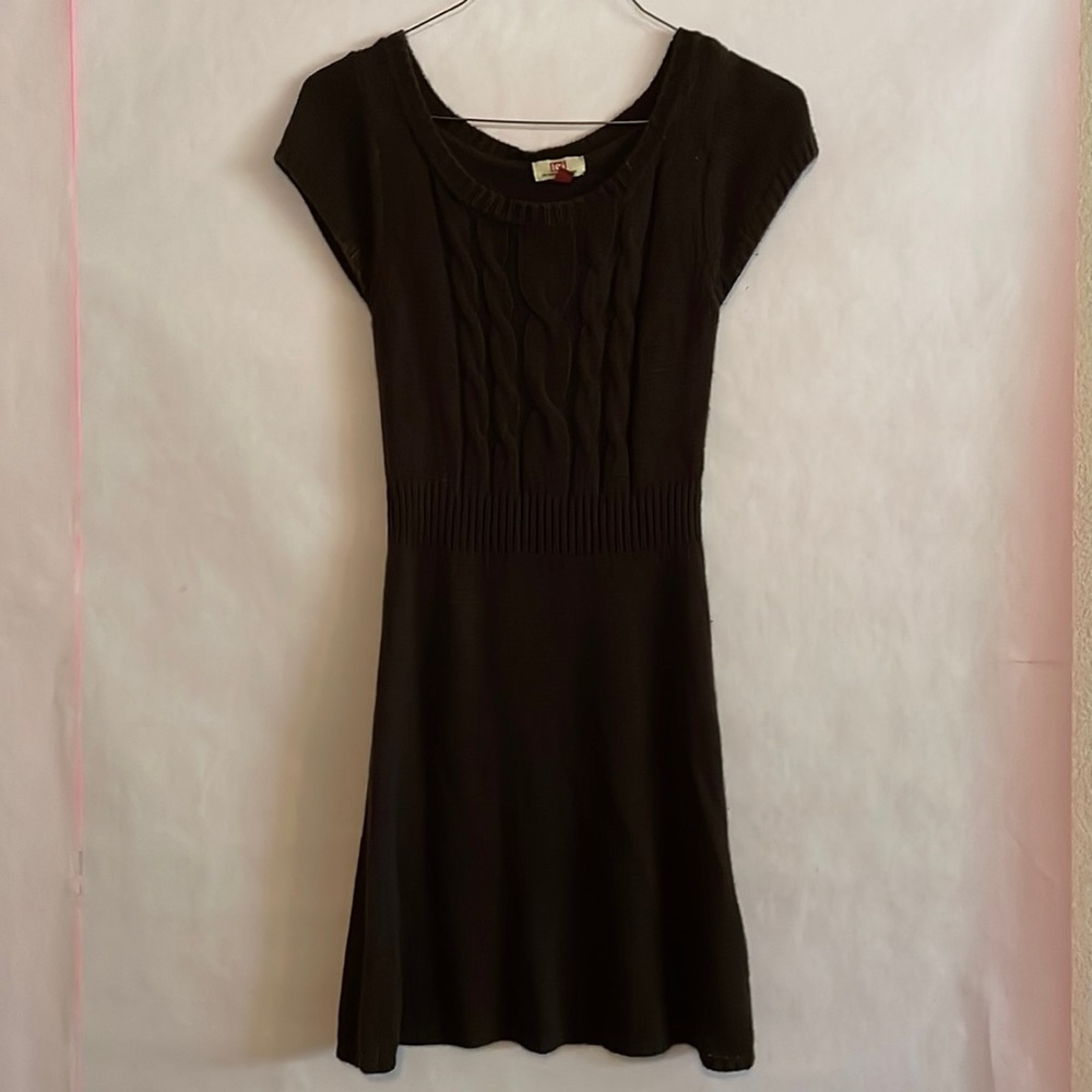 L.E.I. Brown Cap Sleeve Sweater Dress Size S